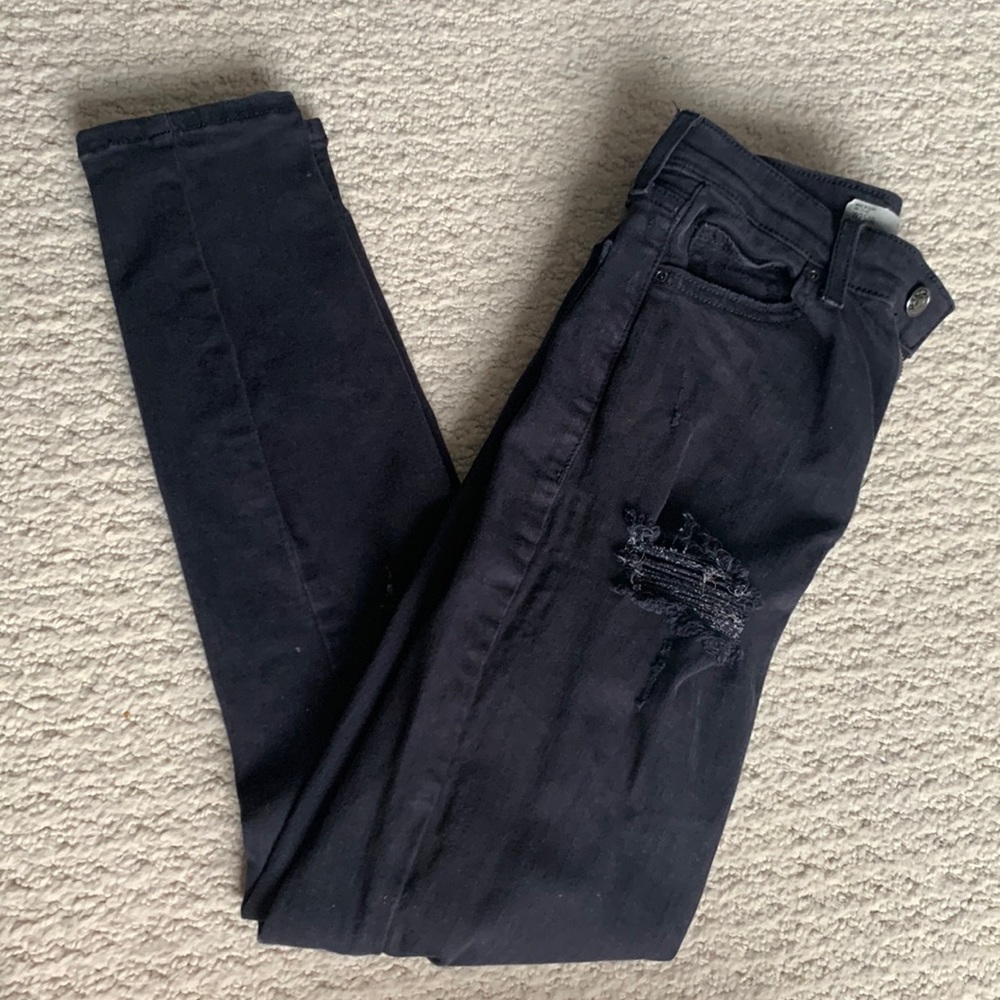 Topshop Jamie Ripped Black Skinny Jeans